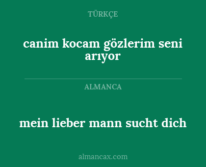 mein lieber mann sucht dich - canim kocam gözlerim seni arıyor