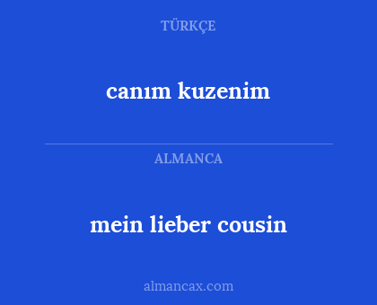 mein lieber cousin - canım kuzenim