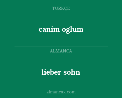 lieber sohn - canim oglum