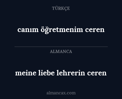 canım öğretmenim ceren - meine liebe lehrerin ceren