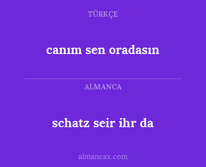 canım sen oradasın - schatz seir ihr da