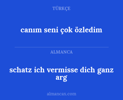 canım seni çok özledim - schatz ich vermisse dich ganz arg