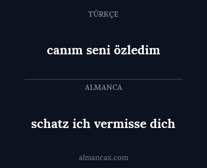 canım seni özledim - schatz ich vermisse dich