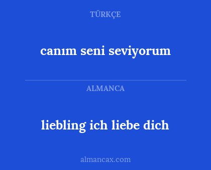 canım seni seviyorum - liebling ich liebe dich