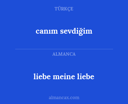 liebe meine liebe - canım sevdiğim