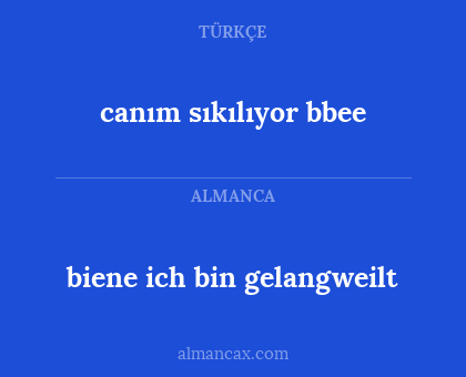 canım sıkılıyor bbee - biene ich bin gelangweilt