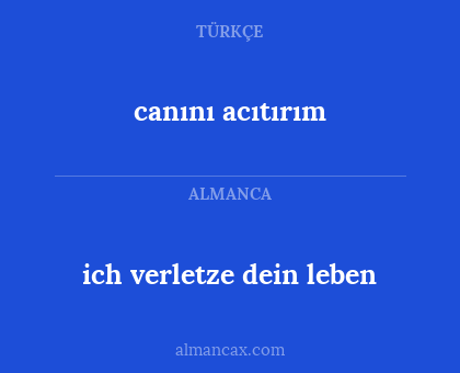canını acıtırım - ich verletze dein leben