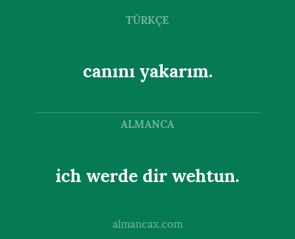 canını yakarım. - ich werde dir wehtun.