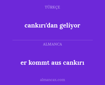 cankırı'dan geliyor - er kommt aus cankırı