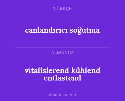 vitalisierend
kühlend
entlastend - canlandırıcı soğutma