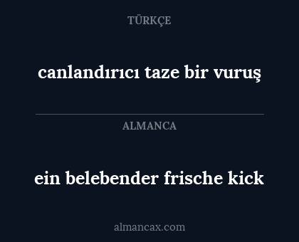 ein belebender frische kick - canlandırıcı taze bir vuruş
