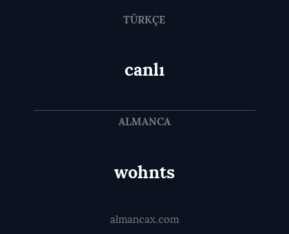 canlı - wohnts