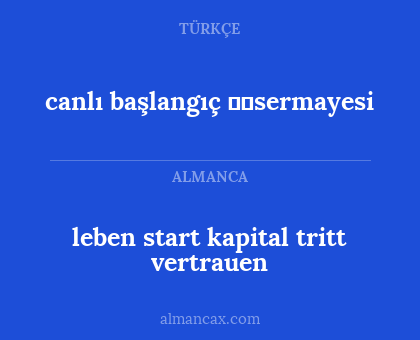 leben start kapital tritt vertrauen - canlı başlangıç sermayesi