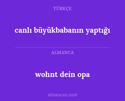 canlı büyükbabanın yaptığı - wohnt dein opa