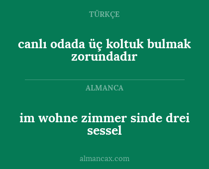 im wohne zimmer sinde drei sessel - canlı odada üç koltuk bulmak zorundadır