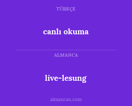 live-lesung - canlı okuma