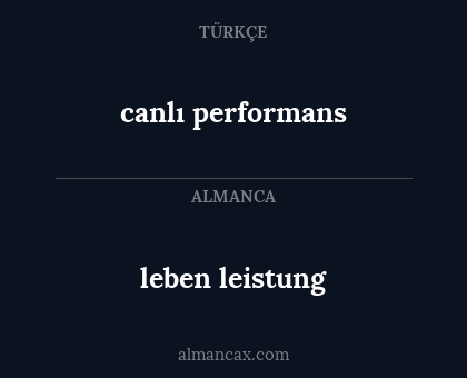 leben leistung - canlı performans