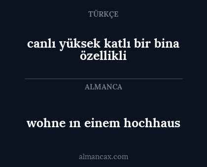 wohne ın einem hochhaus - canlı yüksek katlı bir bina özellikli