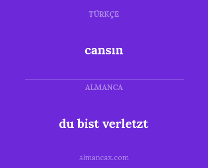 cansın - du bist verletzt