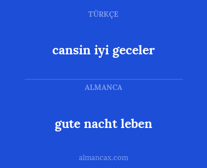 cansin iyi geceler - gute nacht leben