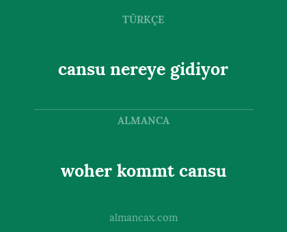 woher kommt cansu - cansu nereye gidiyor