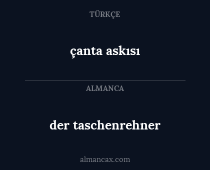 der taschenrehner - çanta askısı