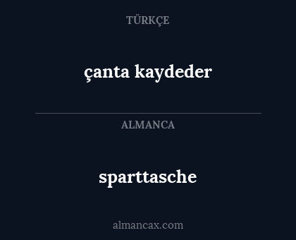 sparttasche - çanta kaydeder