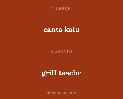 griff tasche - canta kolu