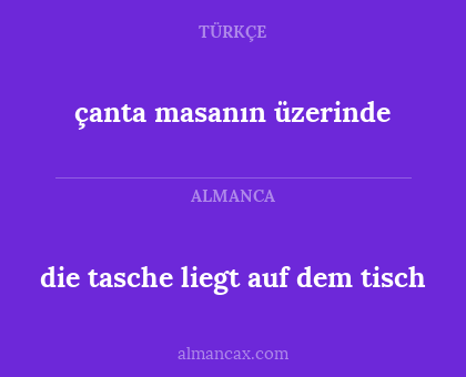 çanta masanın üzerinde - die tasche liegt auf dem tisch