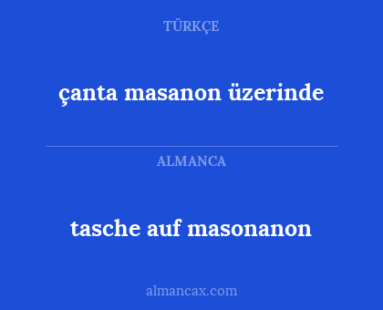 çanta masanon üzerinde - tasche auf masonanon