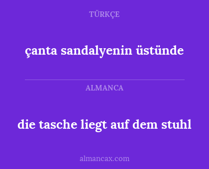 die tasche liegt auf dem stuhl - çanta sandalyenin üstünde
