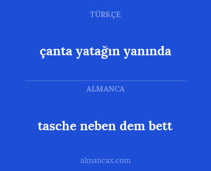 çanta yatağın yanında - tasche neben dem bett