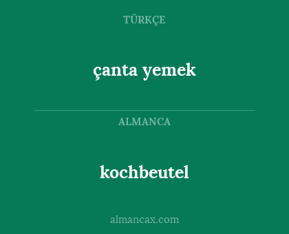 kochbeutel - çanta yemek