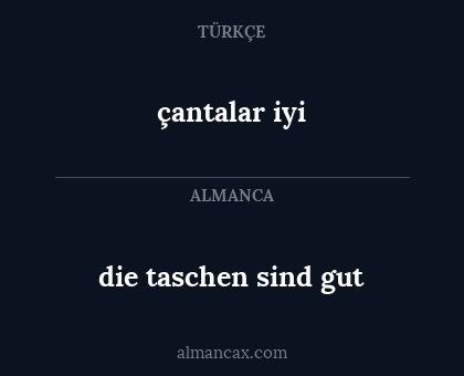 die taschen sind gut - çantalar iyi