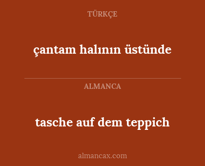 tasche auf dem teppich - çantam halının üstünde