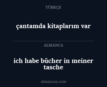 ich habe bücher in meiner tasche - çantamda kitaplarım var