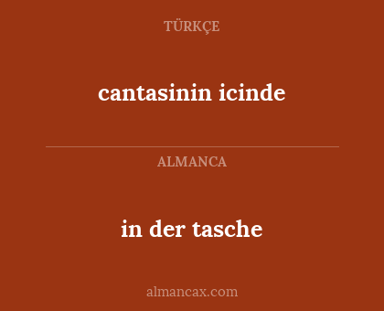 in der tasche - cantasinin icinde