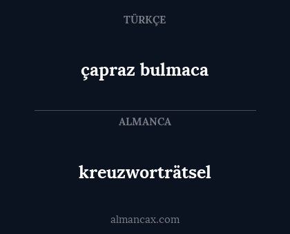 kreuzworträtsel - çapraz bulmaca
