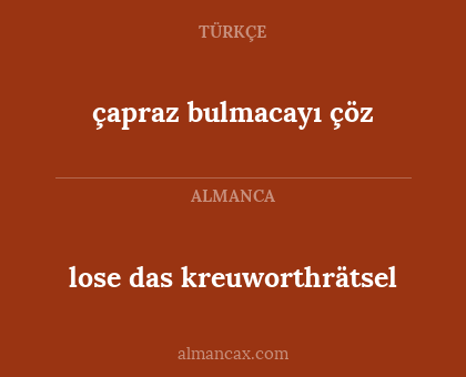 lose das kreuworthrätsel - çapraz bulmacayı çöz