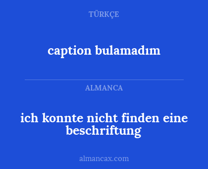 ich konnte nicht finden eine beschriftung - caption bulamadım