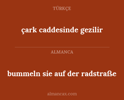 çark caddesinde gezilir - bummeln sie auf der radstraße