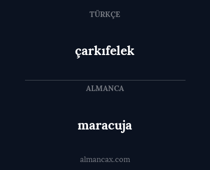 maracuja - çarkıfelek