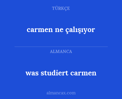 carmen ne çalışıyor - was studiert carmen
