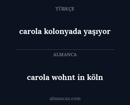 carola kolonyada yaşıyor - carola wohnt in köln