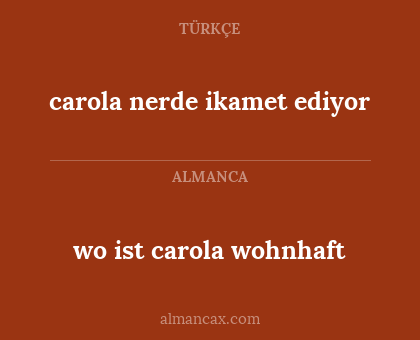 wo ist carola wohnhaft - carola nerde ikamet ediyor