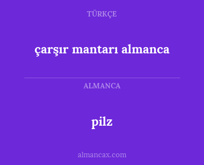 pilz - çarşır
mantarı almanca