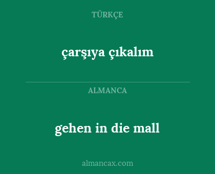 gehen in die mall - çarşıya çıkalım