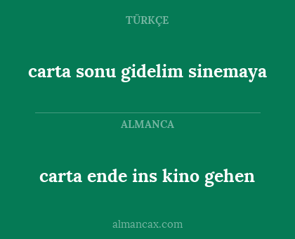 carta sonu gidelim sinemaya - carta ende ins kino gehen