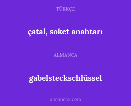 gabelsteckschlüssel - çatal, soket anahtarı