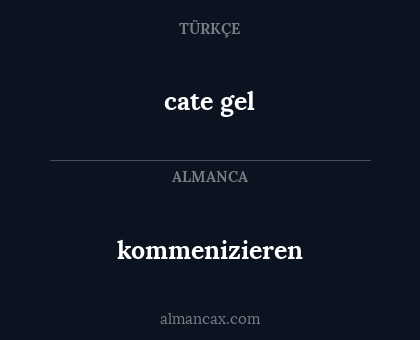 cate gel - kommenizieren